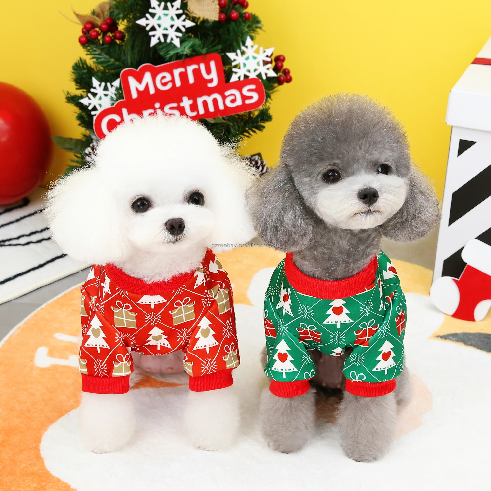 Wholesale Winter Festival Soft Comfortable Puppy Teddy Sweater Jersey Vest Dog Christmas Pet Clothes For Dog Cat