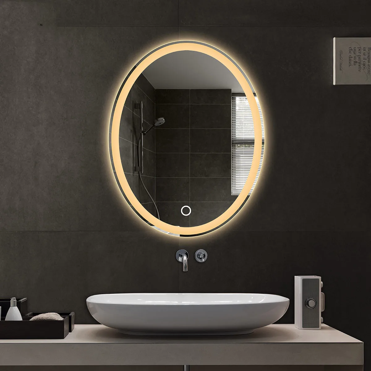 Custom touch sensor wall mounted Irregular Led mirror frameless bathroom backlit mirror with light for hotel