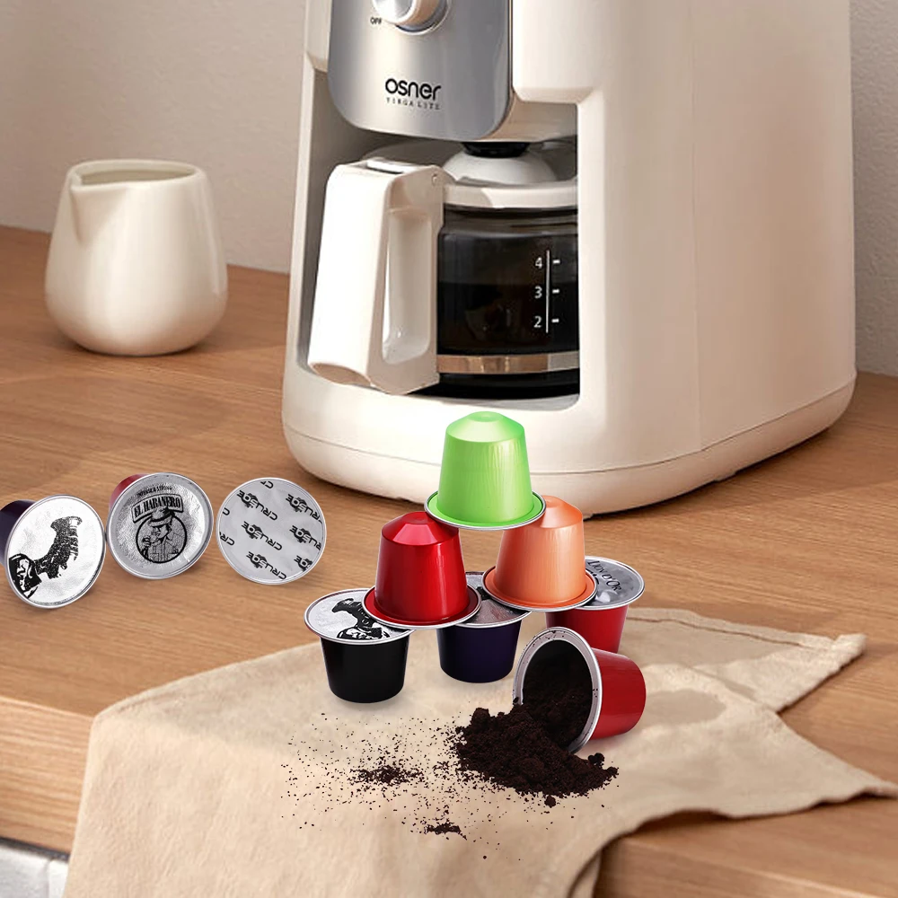 Custom wholesale 15ml portable color disposable Pp plastic empty coffee capsules with heat-sealed aluminum foil lid