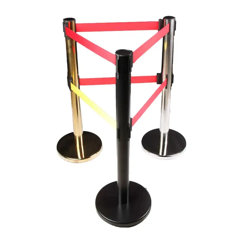 Factory Direct Sales Wholesale Classic Crowd Control 2 double-layer Paint Column Railing Rope Queue Pole Barriers for Parking