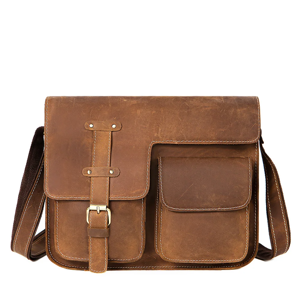 Leather Laptop Bag Shoulder Crossbody Bag Men Business Briefcases Wholesale Fashion Handbag