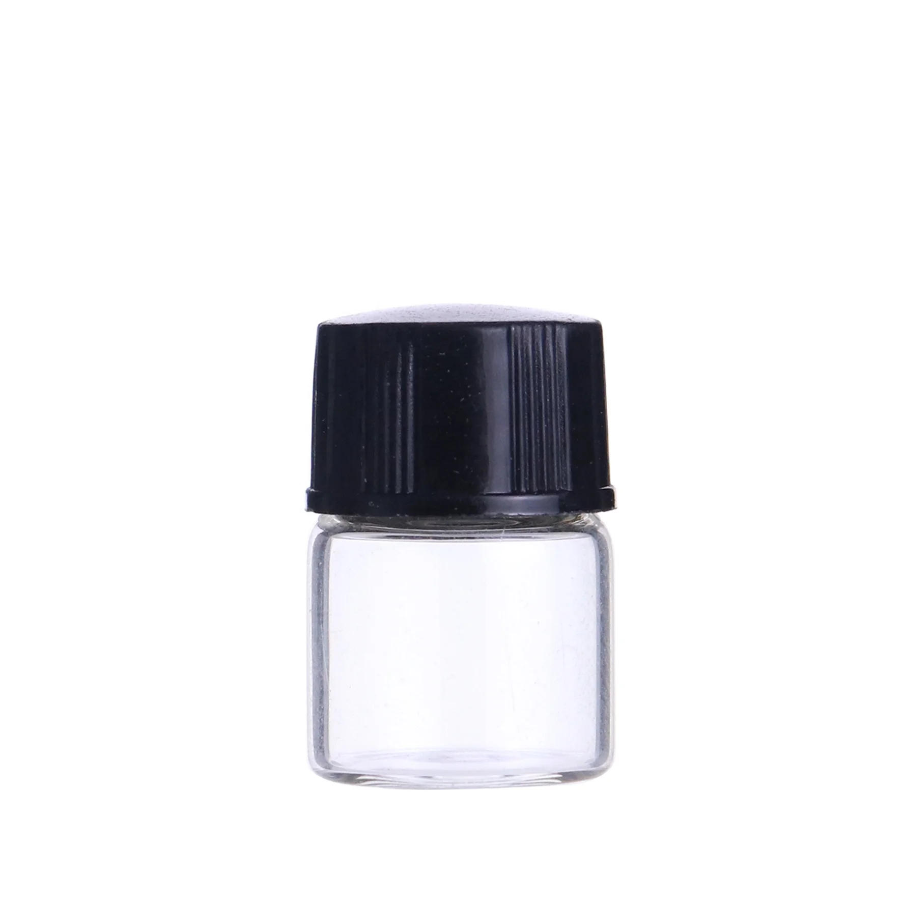 lab mini perfume 1ml clear glass sample bottles vials for aqueous samples with 13-425 size screw neck caps