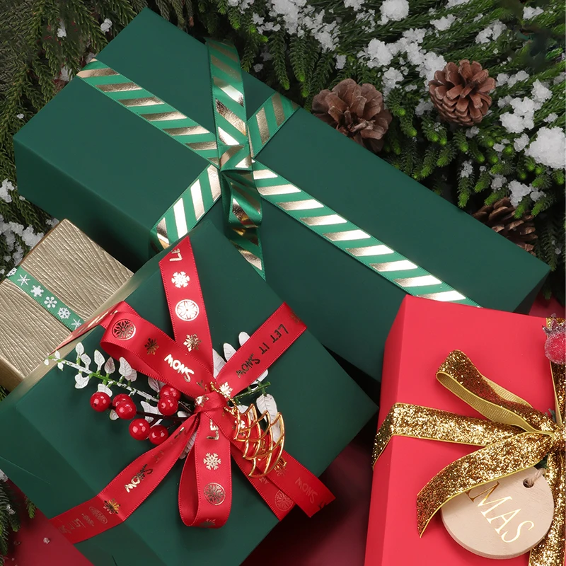 Custom Solid Christmas Red Green Paper Gift Christmas Craft Wrapping Paper