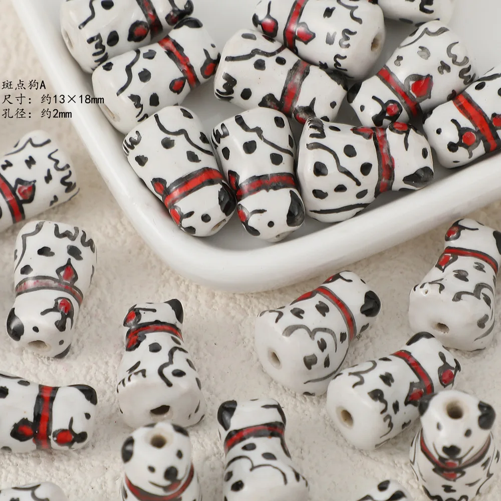 YANYE Cute Ceramic Animal Collection Bamboo Panda Phone Chain Wholesale DIY Jewelry Accessories Pendant Hand Painting Beads