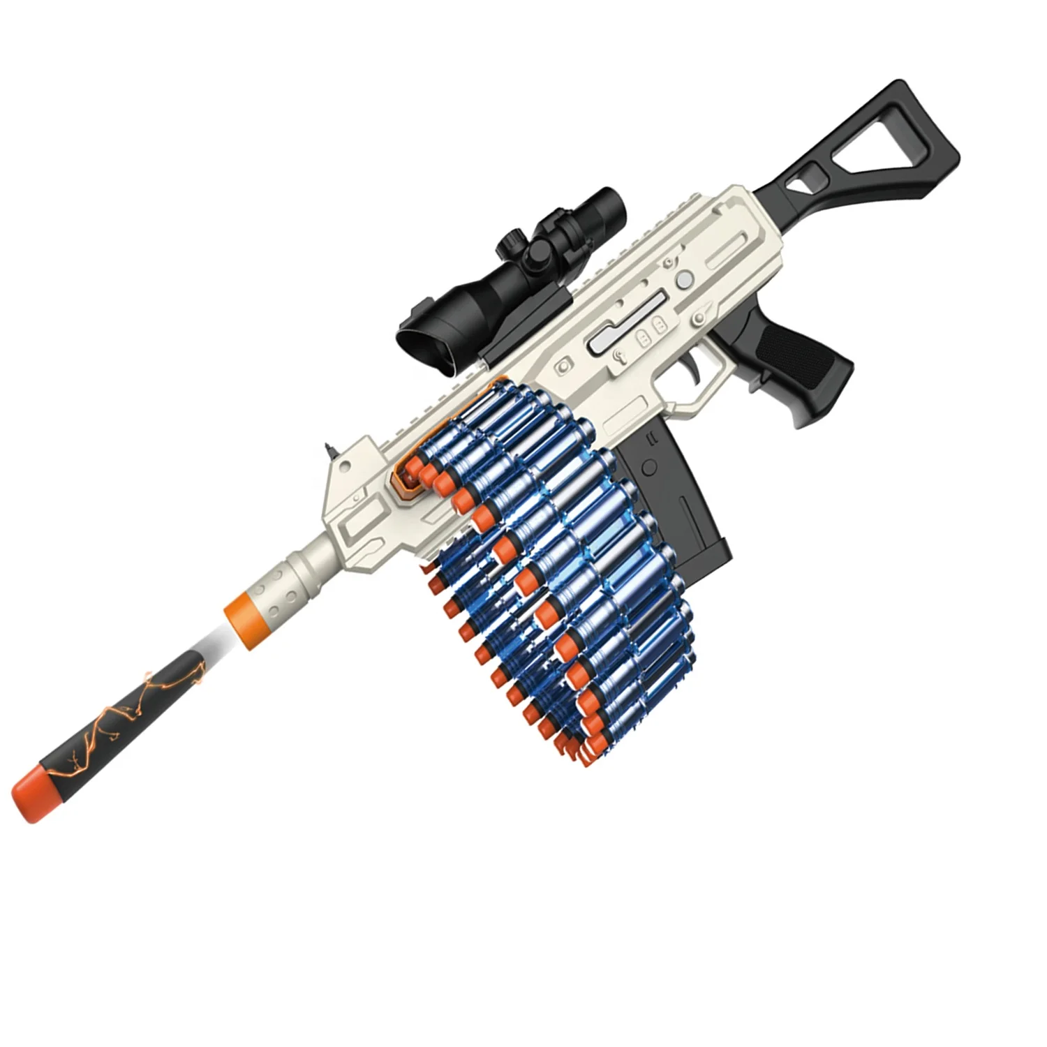 2024 Новый электрический пистолет-пистолет для страйкбола AK47 игрушечный бластер с 30 поролоновыми дротиками и 15 пенными зажимами игрушки стрельбы на открытом воздухе 6-12