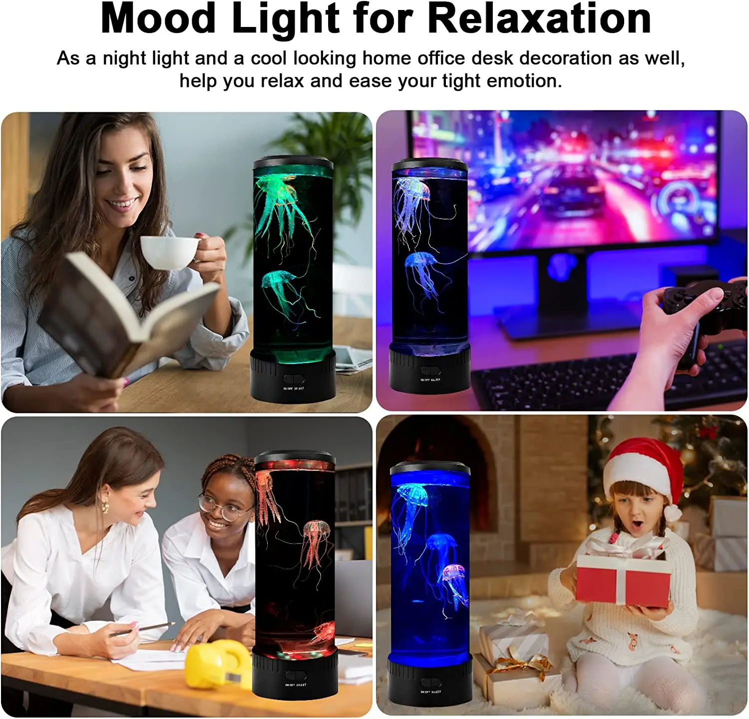 Custom Most Popular Jellyfish 7 Colors Changing Electric Round Jelly Fish Aquarium Lava Lamp Usb Charging Night Light Bedroom