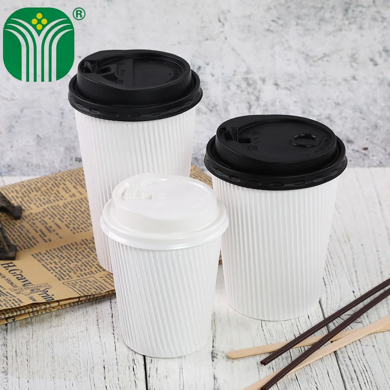 
custom 200ml disposable costa coffee ripple paper cups 