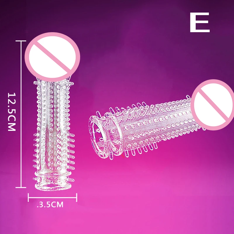 Reusable condoms dotted ribbed delay aid thickening thorn condoms 5 styles soft mace shape spined brambly condom for men