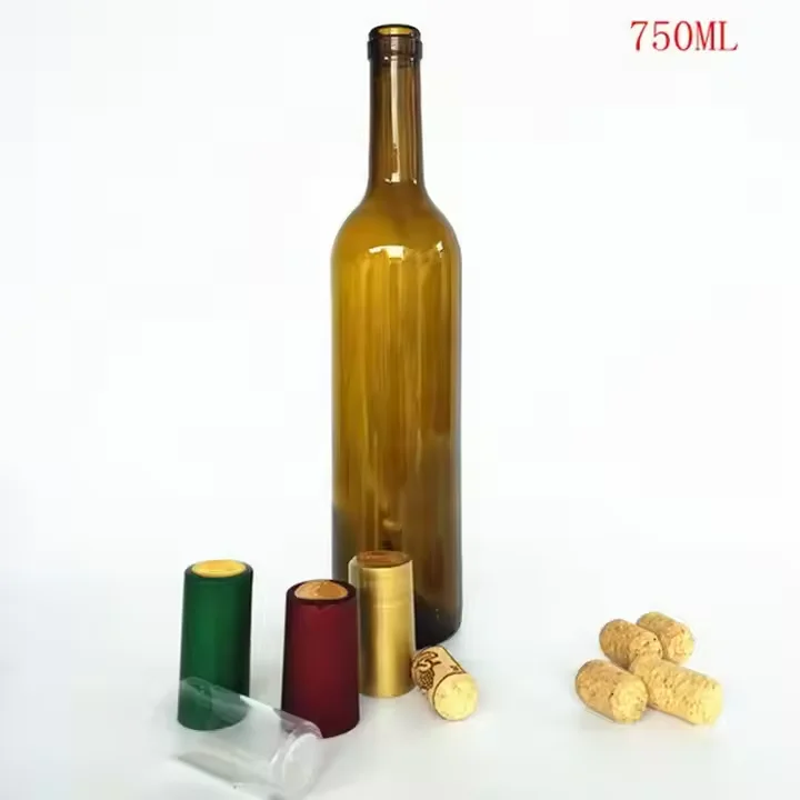 375 мл 500 750 стеклянная бутылка Бордо для вина с плоским дном пробковой отделкой темно-зеленый коричневый матовый прозрачный