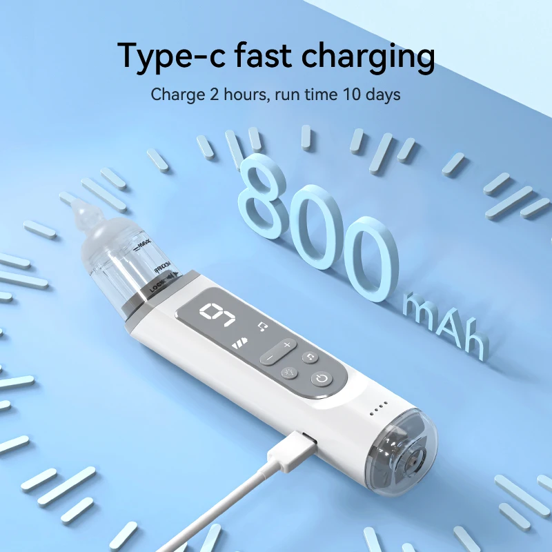 2024 Newly designed low-noise household newborn silicone nasal aspirator with music baby electric nasal aspirator