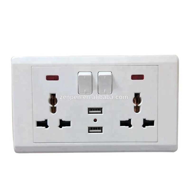  Двойная розетка белый цвет USB настенный выключатель