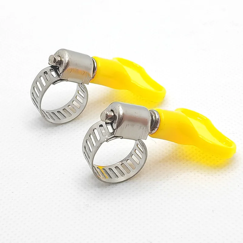 Stainless steel adjustable 8mm 12.7mm turn key American type plastic butterfly hose clamp
