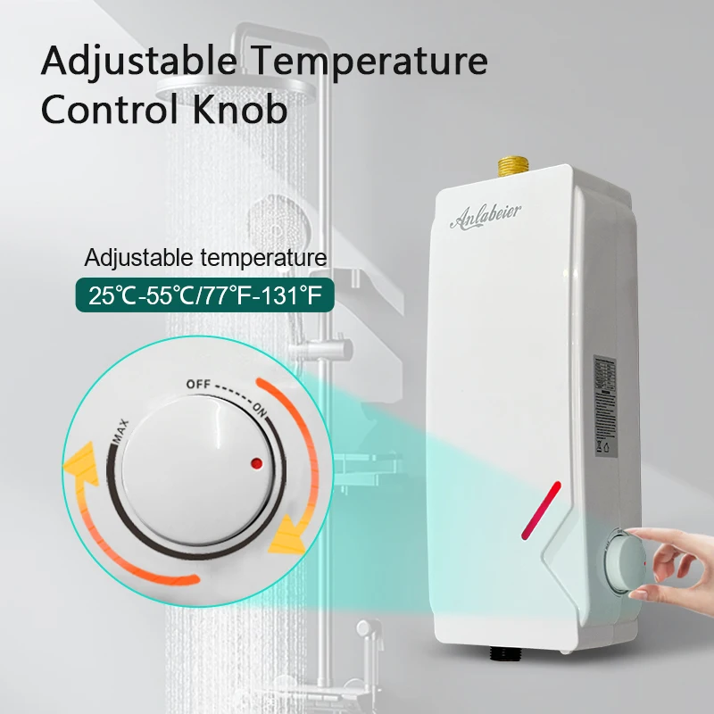 knob control 1.5L/M start up water flow rate bathroom electric water heaters hot water