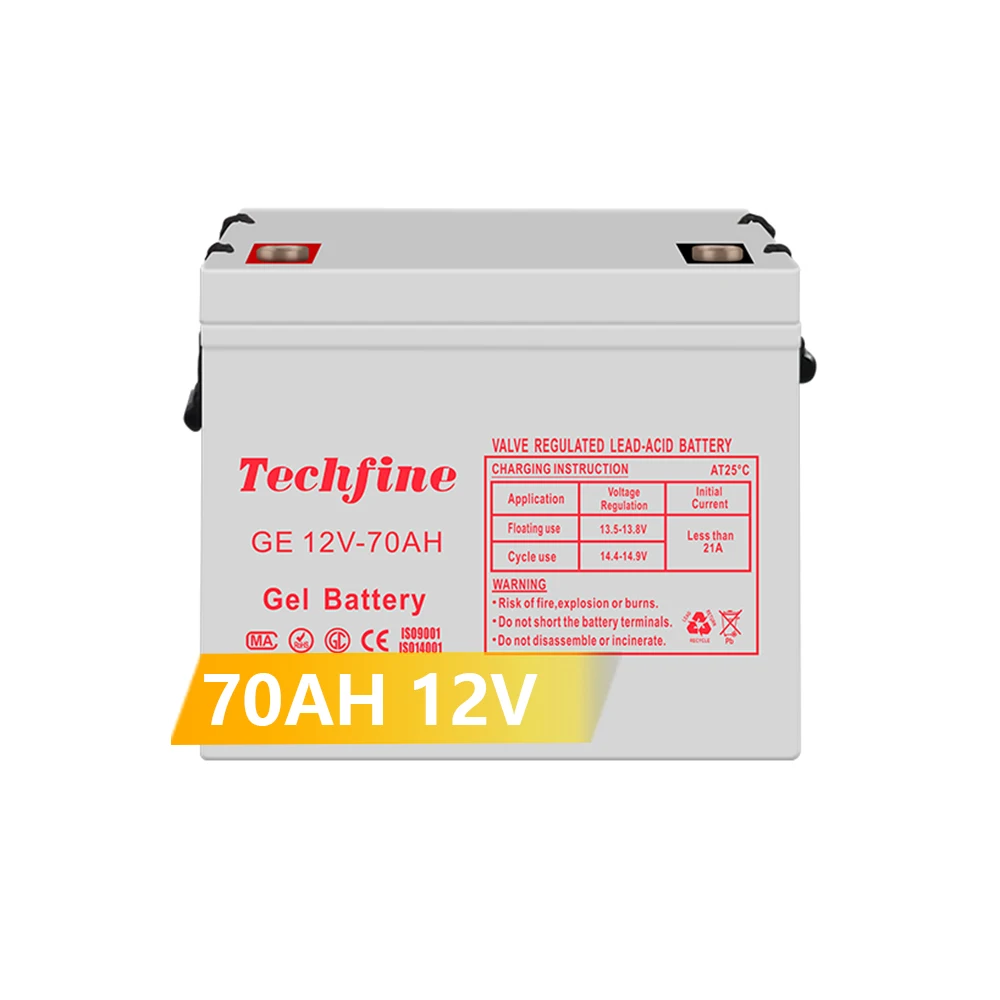 Techfine Factory Price Rechargeable VRLA Solar AGM Energy Storage Gel Battery for Home Solar Panel