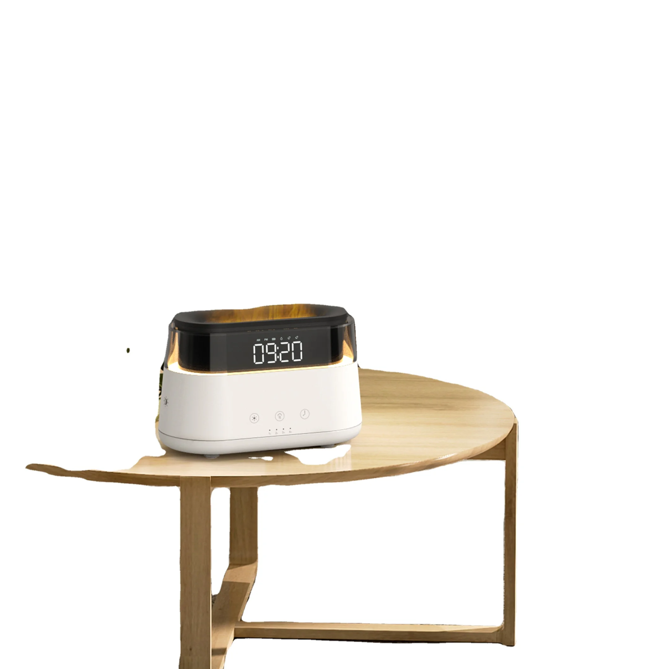 Multi-function Color LED Night Light Alarm Clock Flame Aroma Diffuser Humidifier for Home Office Spa Yoga