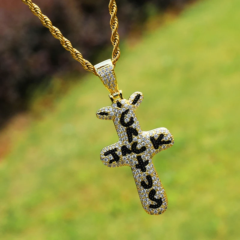 Hip Hop Personalized Fashion Travis Scott Brand Cross Cactus Jack pendant Necklace