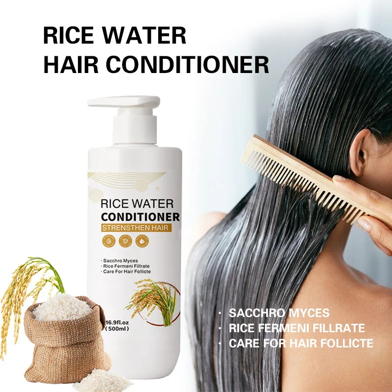 Private label rice water biotin shampoo and conditioner for hair growth dry damaged hair repair hair rice water shampoo