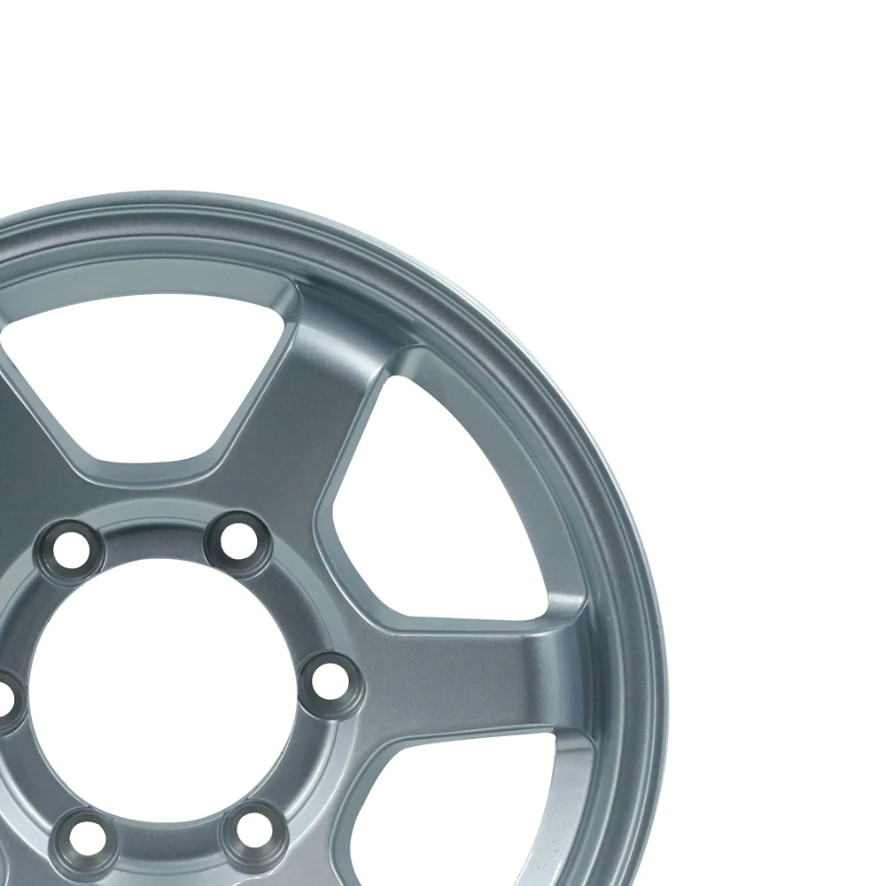 DX158  Wholesale factory direct silver 15 inch 6 holes black multi spoke alloy car rims