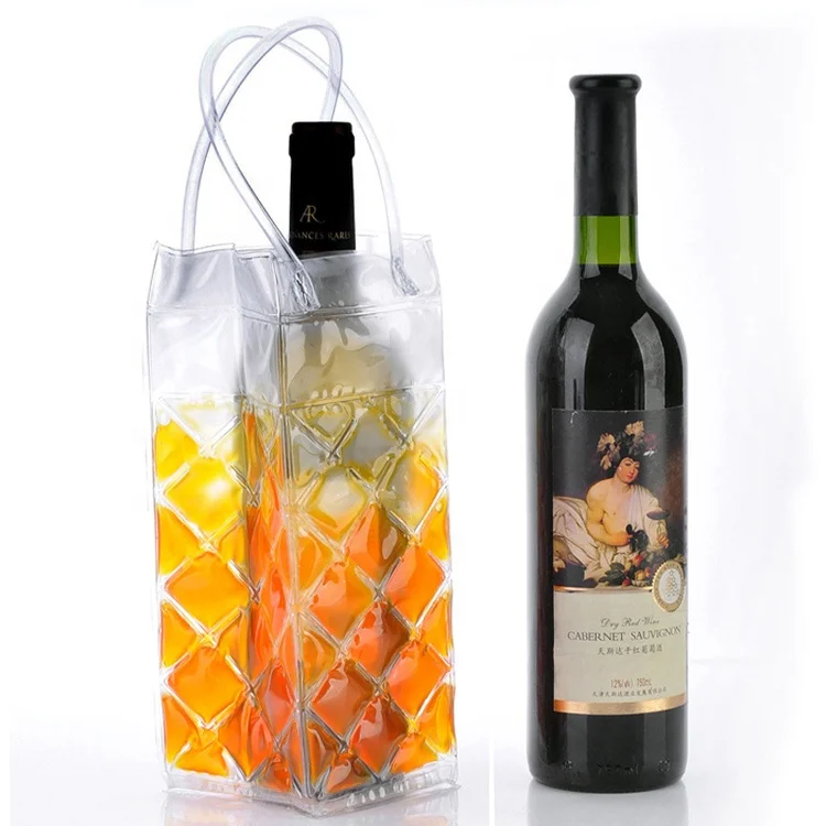 Ice Wine Bag Chiller Cooler Refrigerator Fridge Bottle Chiller for Red White Champagne Sparkling Gel Cooling Holder Freestanding
