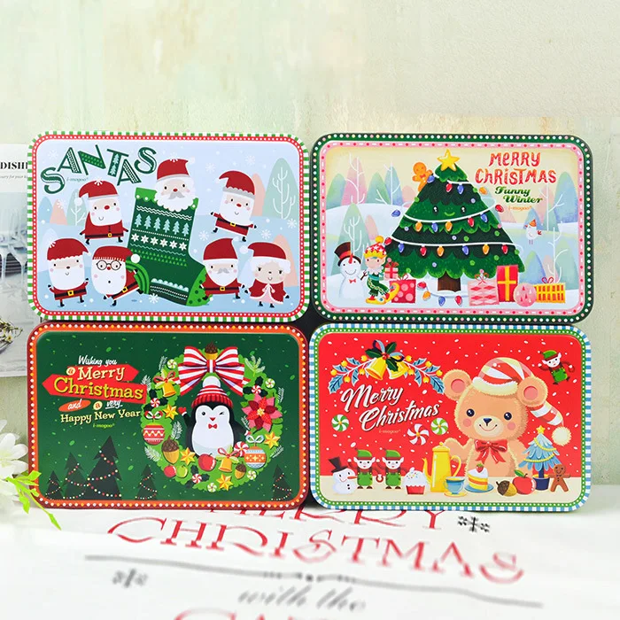 chocolate cookie Christmas metal tin box