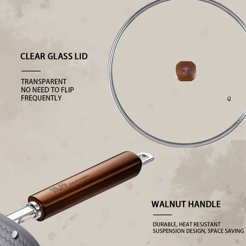 Carbon Steel Wok Hand Hammered Non-stick No Coating Less Oil Restaurant Cocinas Wok