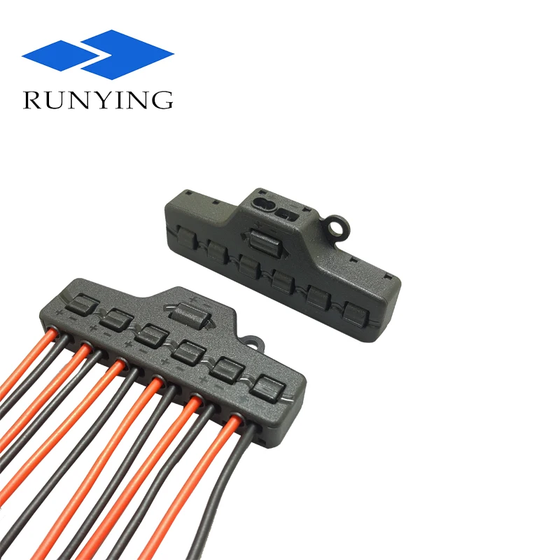 Factory Wholesale LED 1 in 6 out Push In Wire Connection Cable Split Connector with DC Power Parallel Splitter