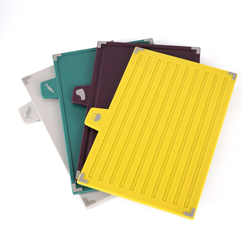 Hot Sale 4 Pcs Chopping Board Set Disposable Plastic Pp Cutting Board With Foundation For Cooking