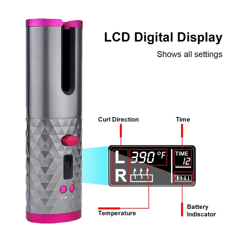  Professional Wireless Automatic Hair Curler Rotating Curling Irons Portable Auto Magic