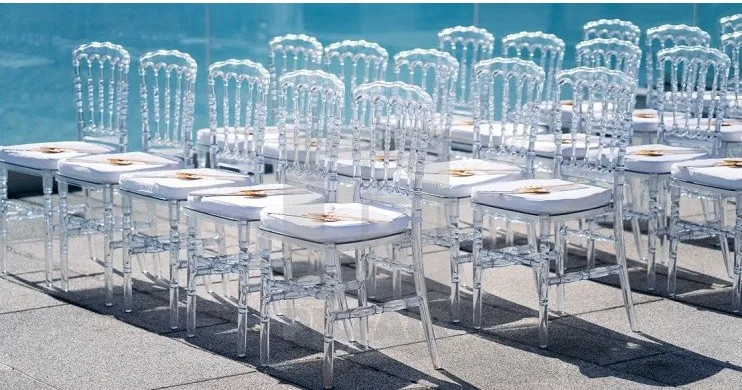Clear Stackable Transparent Resin Chiavari Chair White Plastic Acrylic Wedding Chair Phoenix Napoleon Chair