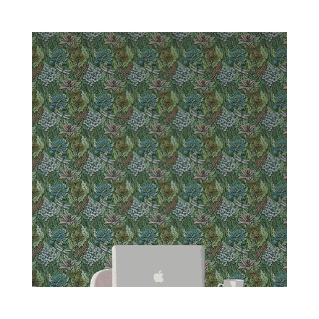 High Italia Quality Green and Multicolor Design Removable PVC Adhesive Patch Wallpaper For Office Design