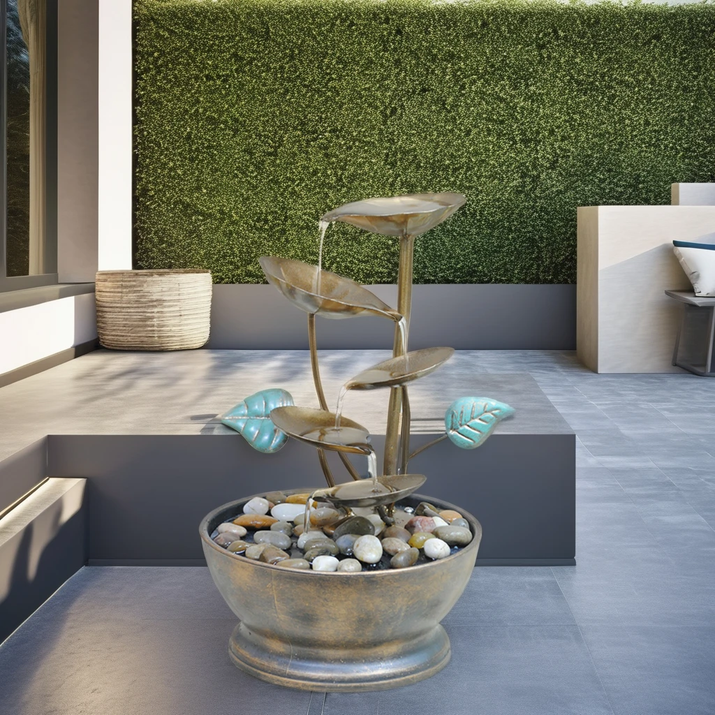 High Quality Metal Home Decor Sculpture Elegant Water Fountain for Home Decoration