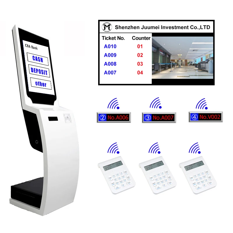 Touch Screen Automatic Queue Ticket Dispenser Machine Kiosk Queue Ticketing Management System Machine