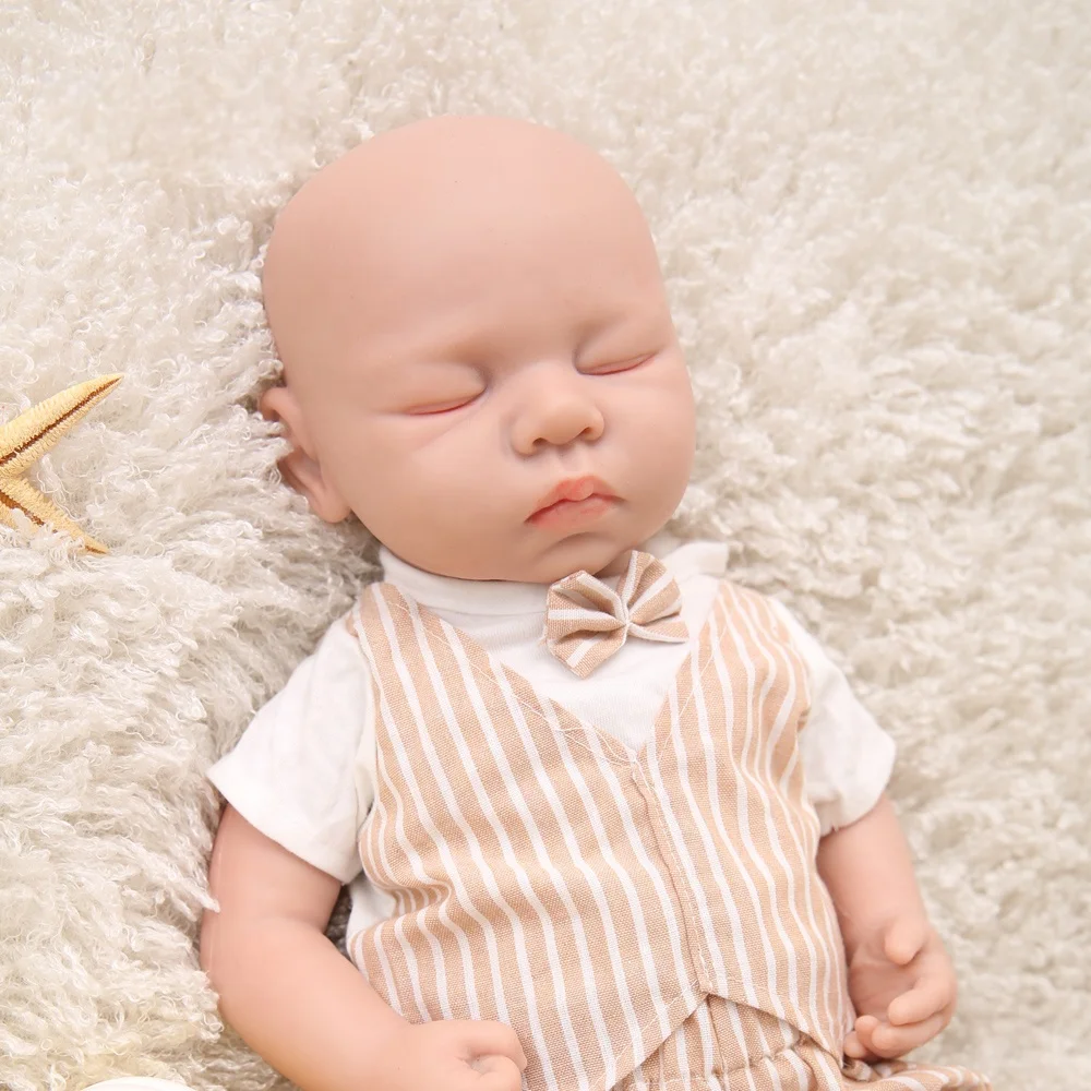 18 inch real looking reborn soft silicone sleeping baby doll for kids