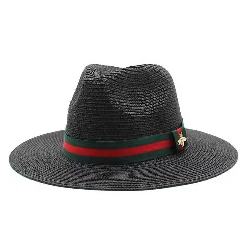 Wholesale Summer Fedora Straw Hat Wide Brim Roll up Beach Paper Panama Hat