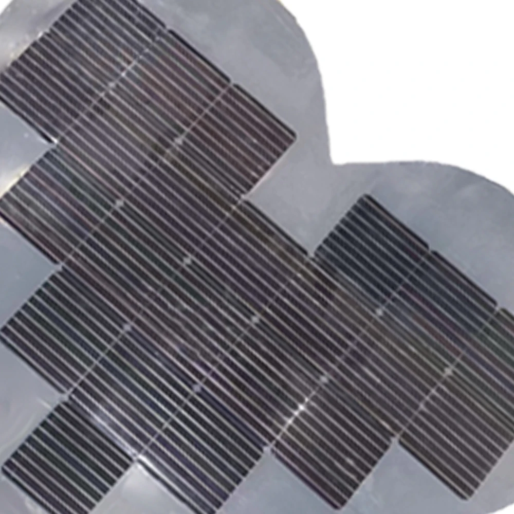 New product special shape transparent lucency material artistic heart shape 166mm 9bb solar cell DIY 135w 12v solar panel