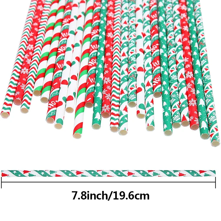 Custom Design Colorful Party Christmas China Decoration Paper Straw