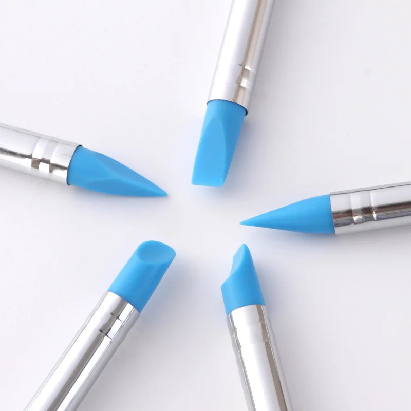 5 pcs/set Silicone Rubber Clay Shapers Sculpting Polymer Modelling Pottery Clay Tool Engraving Rubber Craft Pen Brushes