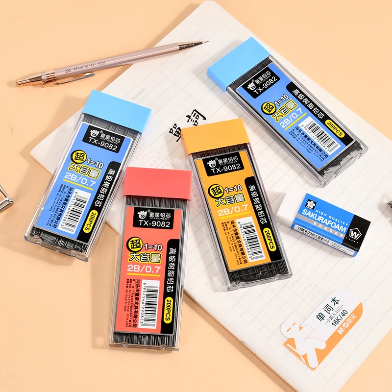 Customized Mechanical Pencil Lead 0.5mm 0.7mm 2B Safe and Non-toxic Children Student Stationery