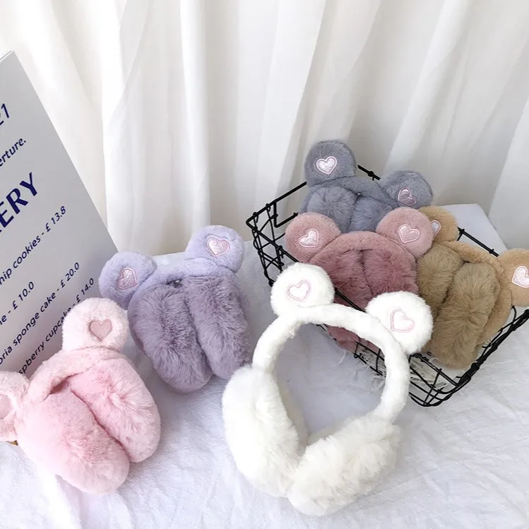 Factory wholesale OEM Lovely desgin keep warm winter furry girls ear muffs