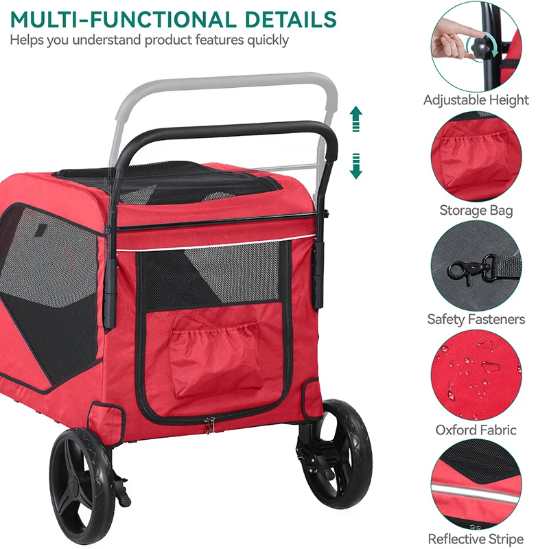Wholesale Dog Strollers Pet Trolley Pet Stroller And Carrier Auto Folding Luxury Pet Stroller for Dod and Cats Outdoor