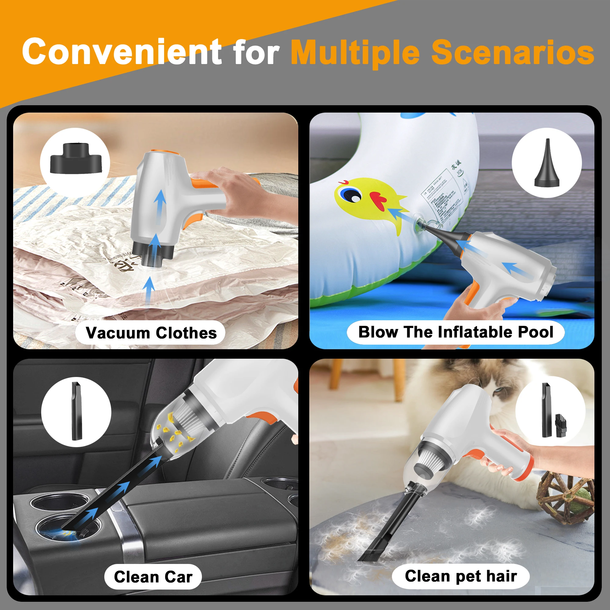 Rechargeable Cordless11000PA Vacuuming Dry Wash Powerful Compact Cordless Mini Handheld Vacuum Cleaner Portable OEM USB cleaner