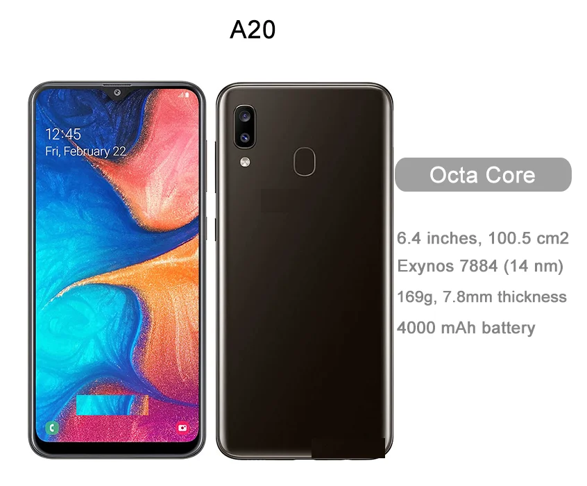 
Wholesale Factory GSM Cell Phone Original refurbished Smart phone A20 for Samsung a20 
