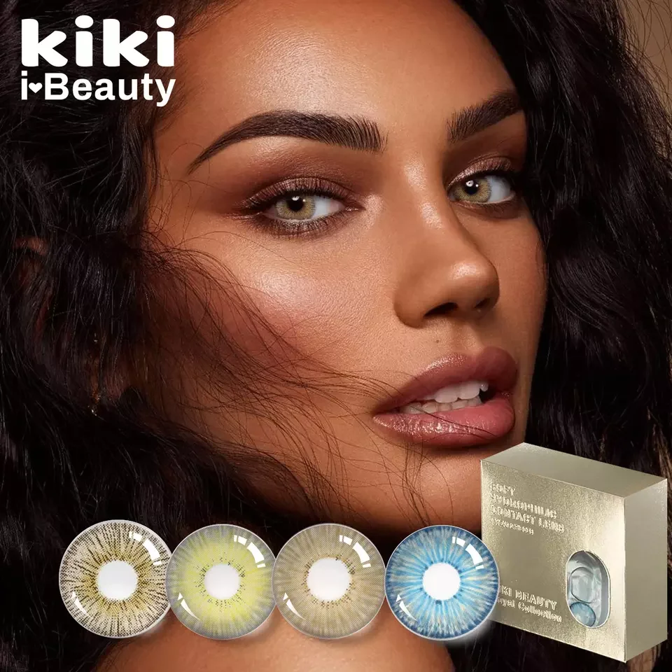 Мягкие цветные контактные линзы для глаз, 1 год, оптовая продажа, косметические контактные линзы для темных глаз
