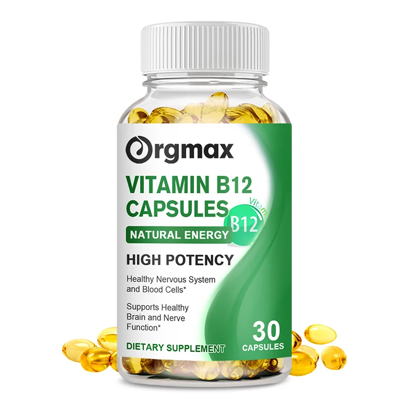OEM/ODM High Potency 30pcs Health Energy Support Vitamin B12  Immune Capsules