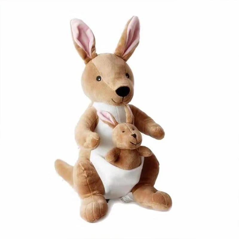 Cute Creative Mother and Child Kangaroo Plush Doll Toys Soft Animals Stuffed Plush Doll