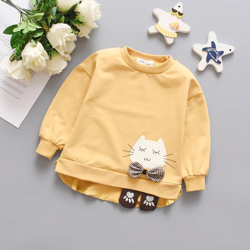 Girls Cartoon Rabbit Long Sleeve T Shirt Winter Spring Baby Kids Long Sleeve Tee Shirt Soft Cotton Top Cute T Shirt