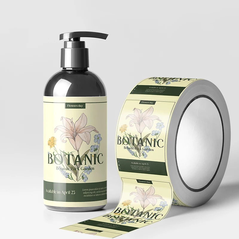 Waterproof stickers stamping and embossing design bottle stickers for hair oil bottle label quality