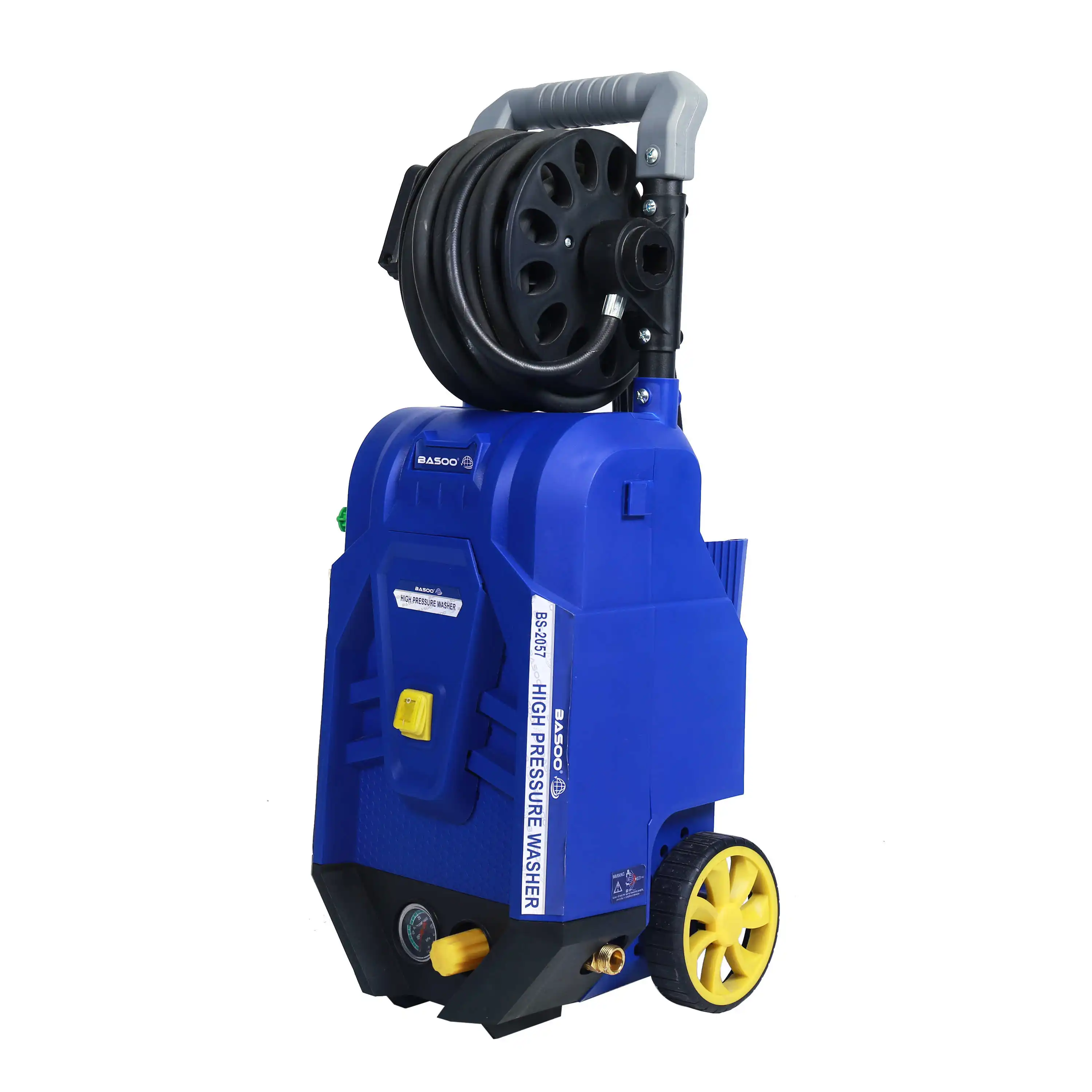 Electric Pressure Washer 80BAR Power 1800W High Cleaner With Hose Reel 4 Nozzles Detergent Tank Car Machine