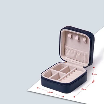 Mini portable Jewelry Organizer Display Travel Jewelry Case Boxes Zipper Leather Storage Zipper Jewelers