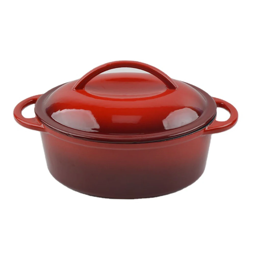 ChuiHua Own Brand 5.5 Quart Enameled Cast Iron Red Dutch Oven Camping Best Accept Custom